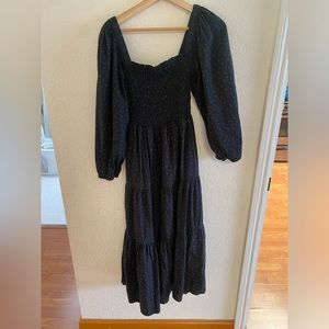 Madewell Lucie tiered midi dress dot Size S